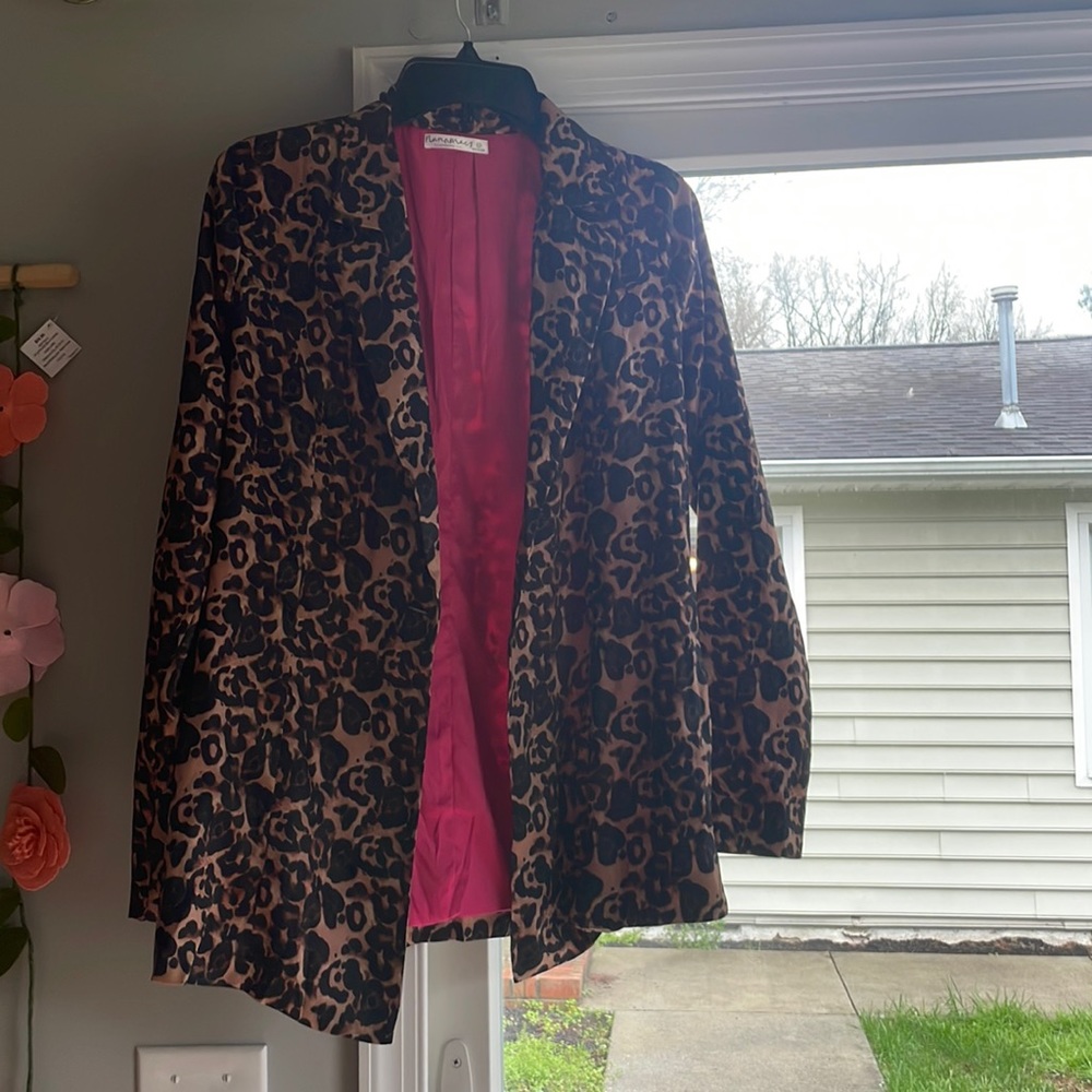 NanaMacs Leopard satin jacket